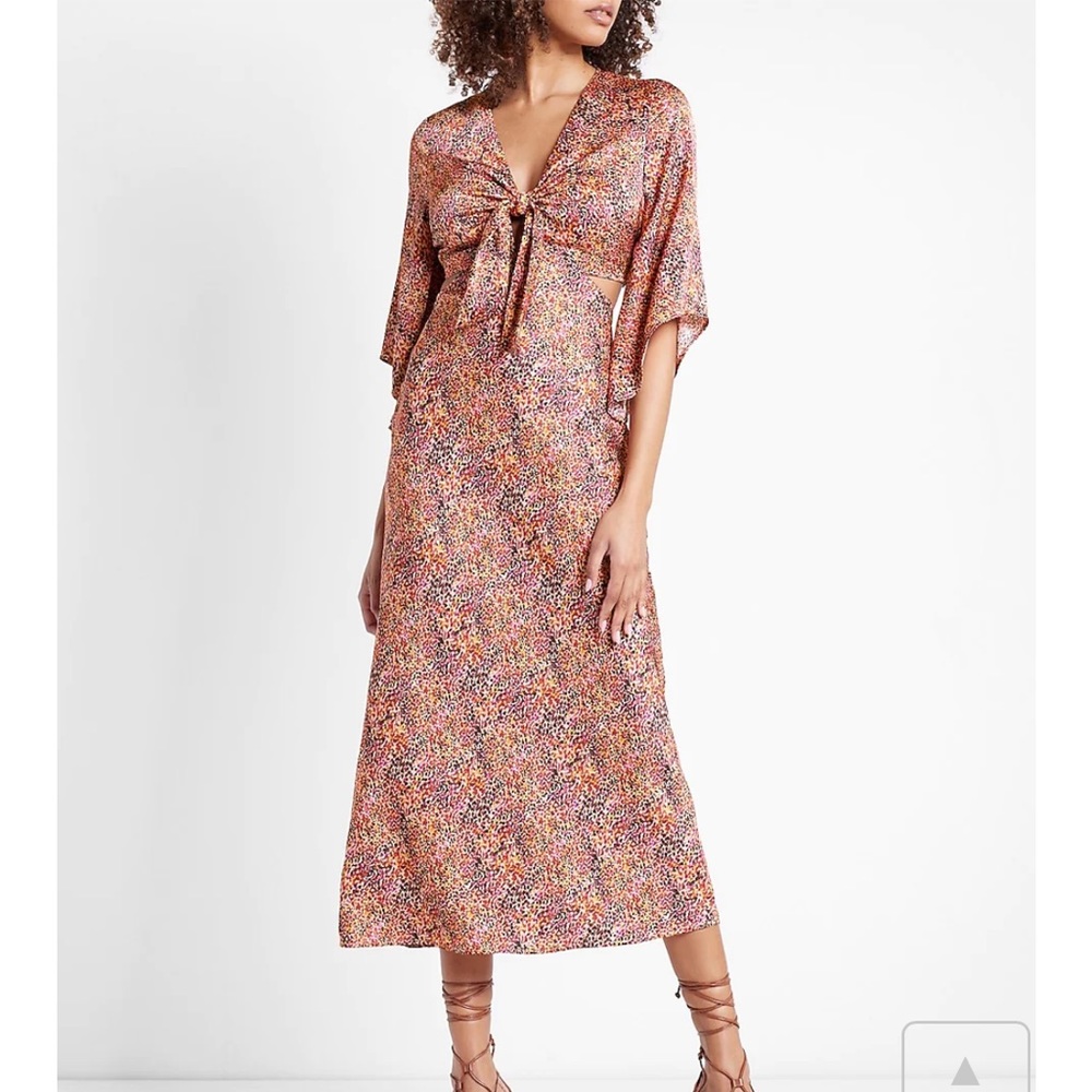 Express printed satin dress (size XS), like new